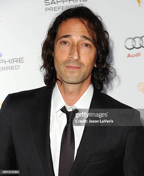 Actor Adrien Brody attends the Television Academy's celebration for the 67th Emmy Award nominees for outstanding performances at Pacific Design...