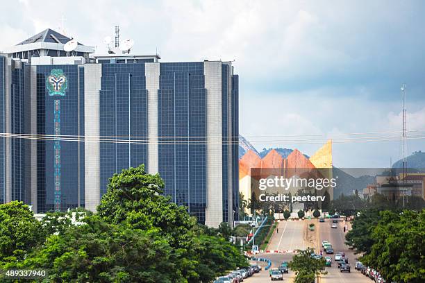 central bank of nigeria headquarters in abuja. - central bank of nigeria stock pictures, royalty-free photos & images