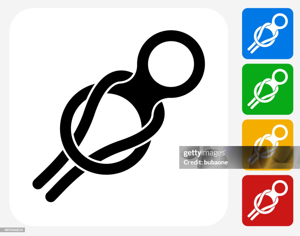 Rock Climbing Harness Icon Flat Graphic Design