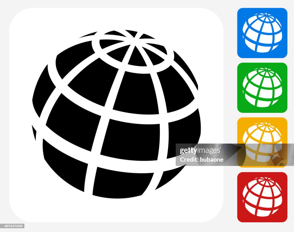Globe Icon Flat Graphic Design