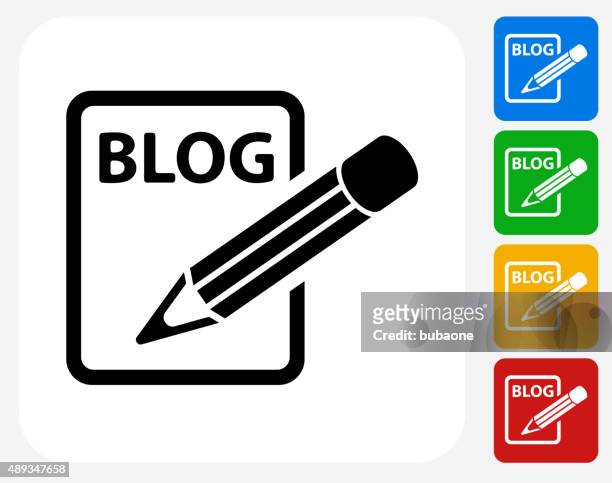 blog-symbol flache grafik design - bloggen stock-grafiken, -clipart, -cartoons und -symbole