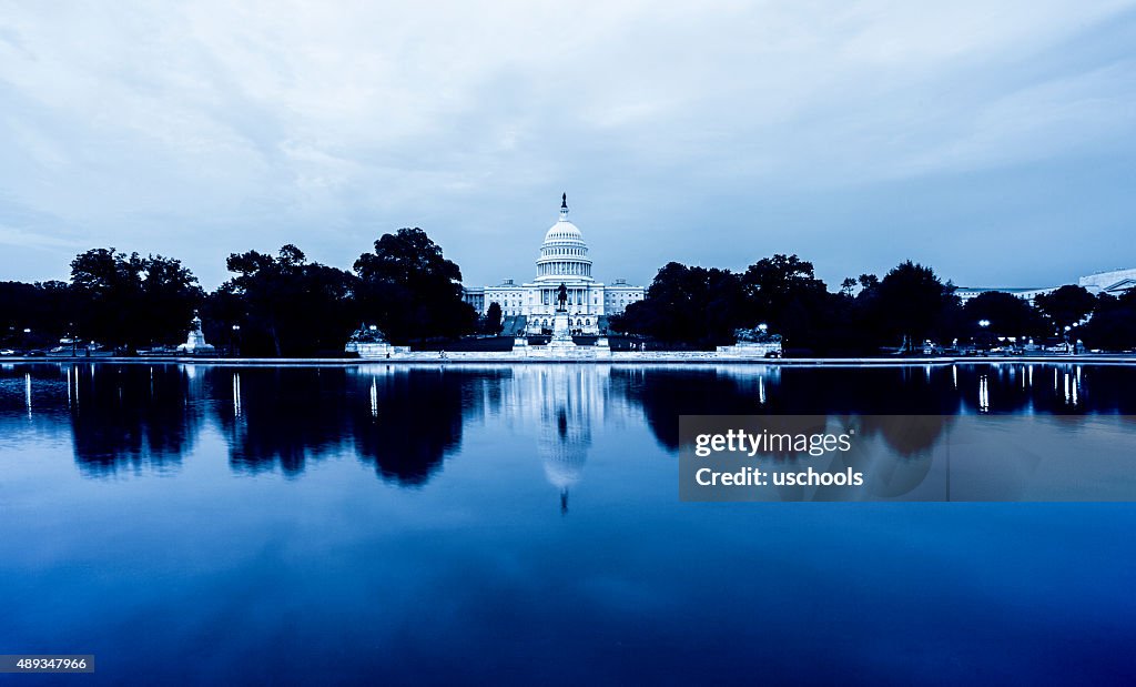 US Capitol Hill in Reflection