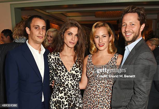 Alex Dellal, Elisa Sednaoui, Charlotte Dellal and Derek Blasberg attend a private dinner celebrating the Charlotte Olympia SS16 Collection during LFW...