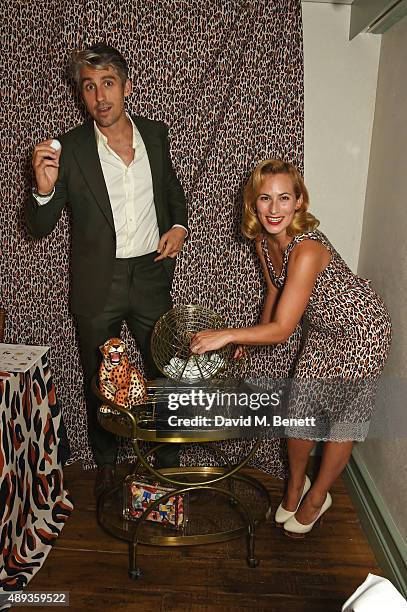 George Lamb and Charlotte Dellal attend a private dinner celebrating the Charlotte Olympia SS16 Collection during LFW at Daphne's on September 20,...