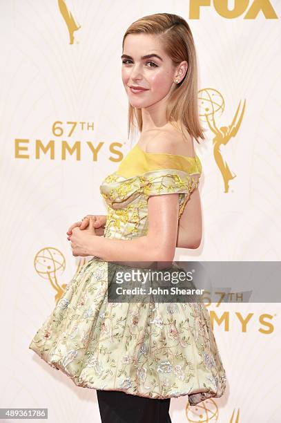 Actress Kiernan Shipka attends the 67th Annual Primetime Emmy Awards at Microsoft Theater on September 20, 2015 in Los Angeles, California.