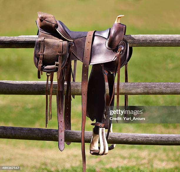 tools of the trade - saddle stock pictures, royalty-free photos & images