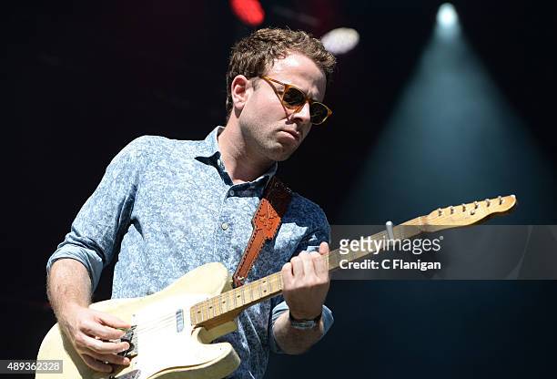 Singer Taylor Goldsmith of Dawes performs during 2015 KAABOO Del Mar at the Del Mar Fairgrounds on September 20, 2015 in Del Mar, California.