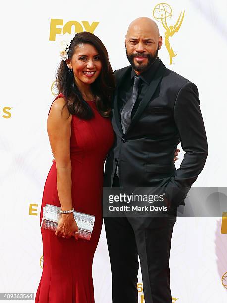 Gayle Ridley and writer/producer John Ridley attend the 67th Annual Primetime Emmy Awards at Microsoft Theater on September 20, 2015 in Los Angeles,...