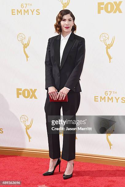Actress Carrie Brownstein attends the 67th Annual Primetime Emmy Awards at Microsoft Theater on September 20, 2015 in Los Angeles, California.