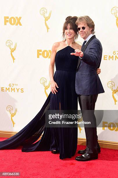 Actors Felicity Huffman and William H. Macy attend the 67th Annual Primetime Emmy Awards at Microsoft Theater on September 20, 2015 in Los Angeles,...