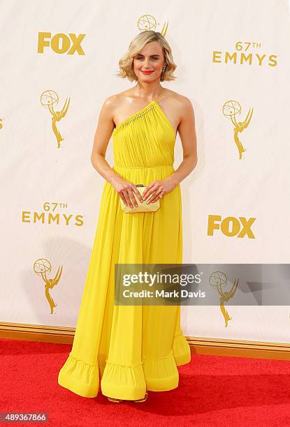 Actress Taylor Schilling attends the 67th Annual Primetime Emmy Awards at Microsoft Theater on September 20, 2015 in Los Angeles, California.