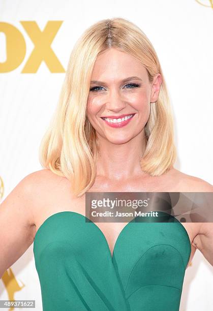 Actress January Jones attends the 67th Annual Primetime Emmy Awards at Microsoft Theater on September 20, 2015 in Los Angeles, California.