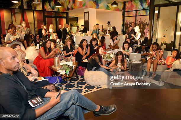 Guests lounge for Vanity Fair Social Club's "Emmy Awards Viewing Party" at WeWork on September 20, 2015 in Los Angeles, California.