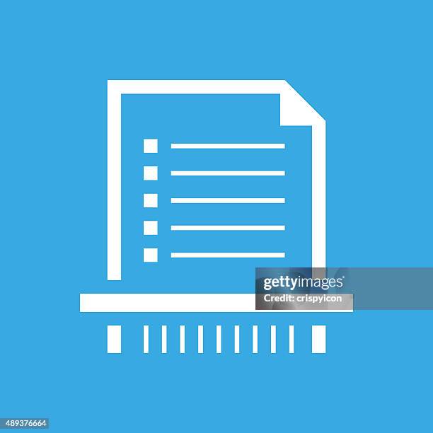 document icon on a blue background. - smooth series - document shredding stock illustrations