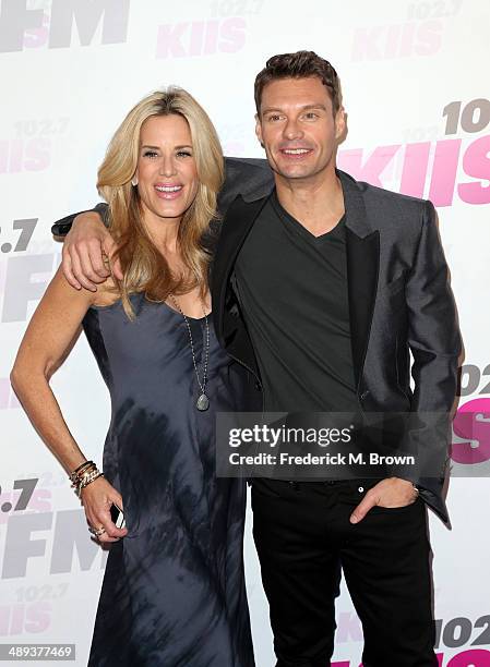 Radio personality Ellen K and TV/radio personality Ryan Seacrest attends 102.7 KIIS FM's 2014 Wango Tango at StubHub Center on May 10, 2014 in Los...