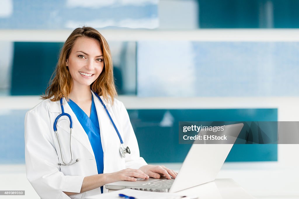 Female doctor in office