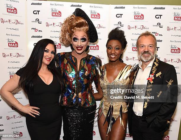 Michelle Visage, Bianca Del Rio, Beverley Knight and Graham Norton attend West End Bares: Take Off to benefit TheatreMAD at Cafe de Paris on...
