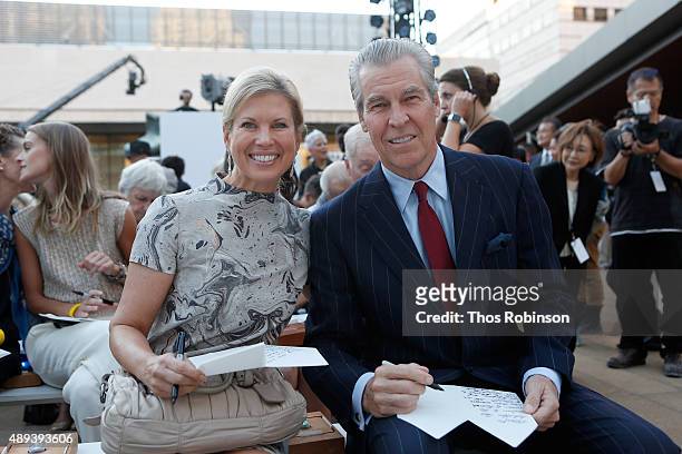 Tina Stephan and CEO at Macy's, Inc. Terry Lundgren attend Shinnyo Lantern Floating for Peace Ceremony at Lincoln Center for the Performing Arts on...