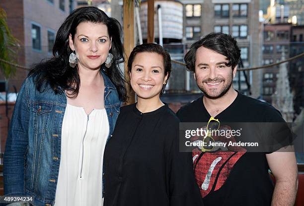 Kate Shindle, Lea Salonga and Alex Brightman attend the Actors' Equity Season Opener Mixer at The Sanctuary Hotel on September 20, 2015 in New York...