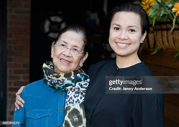 Lea Salonga and mother Ligaya Alcantara Imutan attend the Actors' Equity Season Opener Mixer at The Sanctuary Hotel on September 20, 2015 in New York...