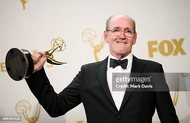 Actor Richard Jenkins, winner of the award for Outstanding Lead Actor in a Limited Series or Movie for 'Olive Kitteridge', poses in the press room at...