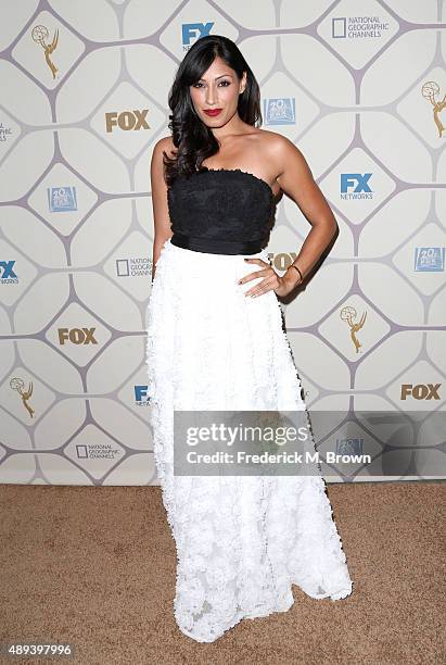 Actress Tehmina Sunny attends the 67th Primetime Emmy Awards Fox after party on September 20, 2015 in Los Angeles, California.