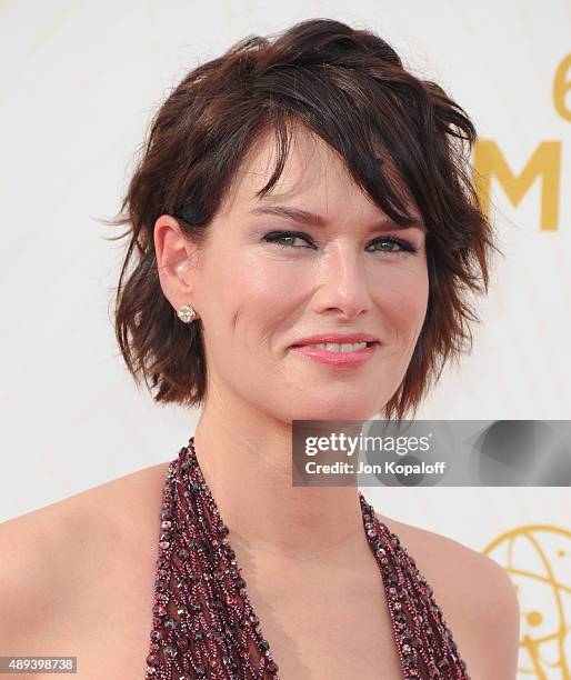 Actress Lena Headey arrives at the 67th Annual Primetime Emmy Awards at Microsoft Theater on September 20, 2015 in Los Angeles, California.