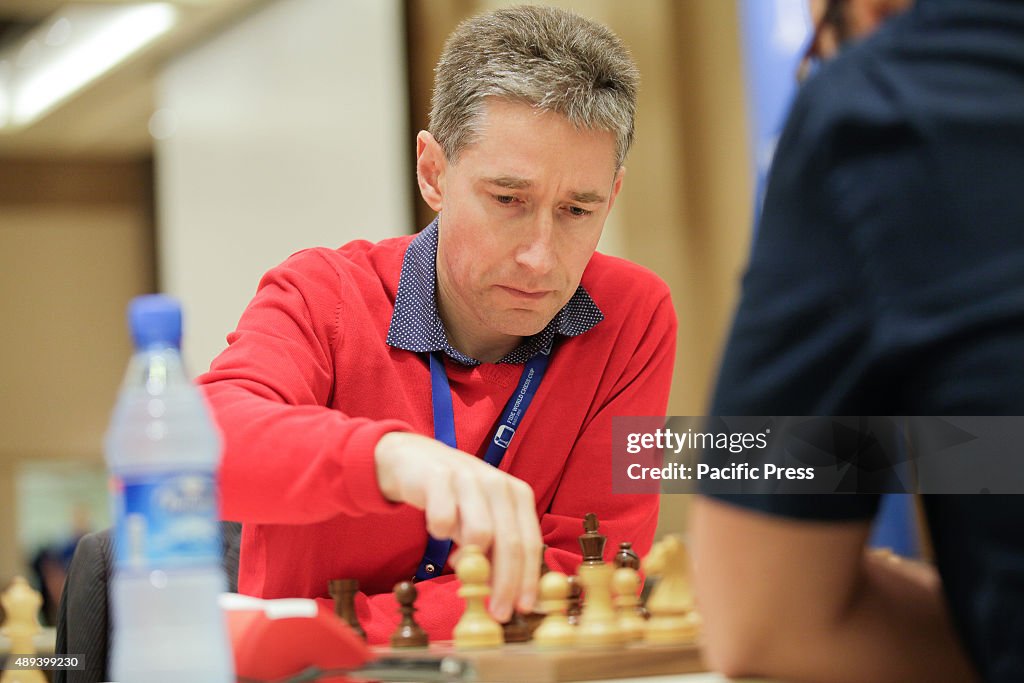 Michael Adams from England plays during the 1/16 final day...