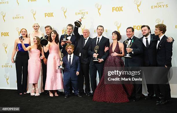 Actors Sophie Turner, Gwendoline Christie, Maisie Williams, Nikolaj Coster-Waldau, Carice van Houten, writer/director David Benioff, actors Peter...