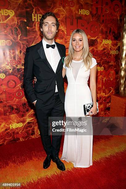 Mollie Gates and actor Thomas Middleditch attend HBO's Official 2015 Emmy After Party at The Plaza at the Pacific Design Center on September 20, 2015...