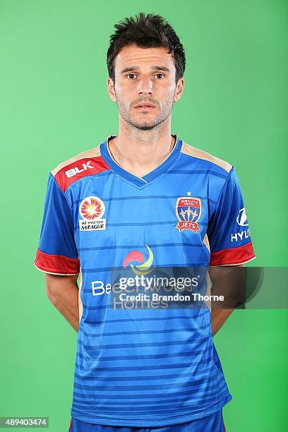 Labinot Haliti poses during the Newcastle Jets A-League headshots session at Fox Sports Studios on September 21, 2015 in Sydney, Australia.