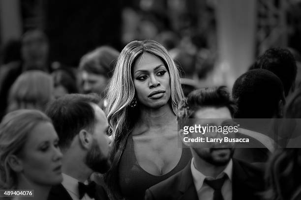 Actress Laverne Cox attends The 67th Annual Primetime Emmy Awards at Microsoft Theater on September 20, 2015 in Los Angeles, California.