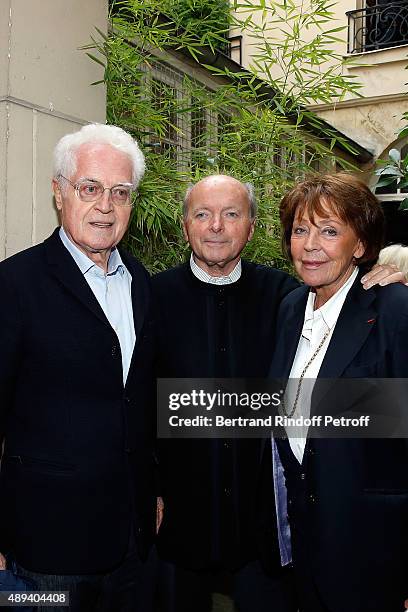 Lionel Jospin, Jacques Toubon and his wife Lise attend the Marek Halter Celebrates Rosh Hashanah In Paris on September 20, 2015 in Paris, France.
