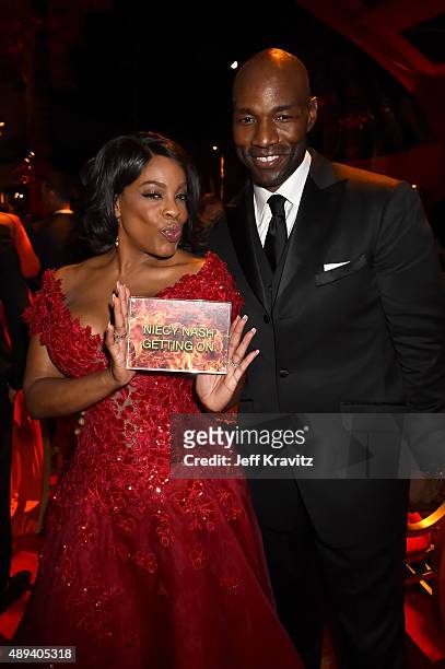 Niecy Nash and Jay Tucker attend HBO's Official 2015 Emmy After Party at The Plaza at the Pacific Design Center on September 20, 2015 in Los Angeles,...