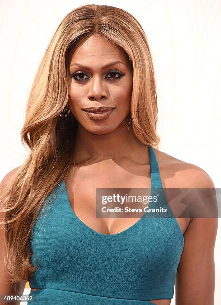 Laverne Cox arrives at the 67th Annual Primetime Emmy Awards at Microsoft Theater on September 20, 2015 in Los Angeles, California.