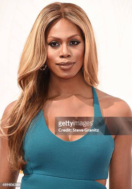 Laverne Cox arrives at the 67th Annual Primetime Emmy Awards at Microsoft Theater on September 20, 2015 in Los Angeles, California.