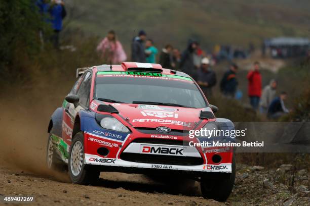 Nicolas Fuchs of Peru and Fernando Mussano of Argentina compete in their Ford Fiesta RRC during Day Two of the WRC Argentina on May 10, 2014 in Villa...