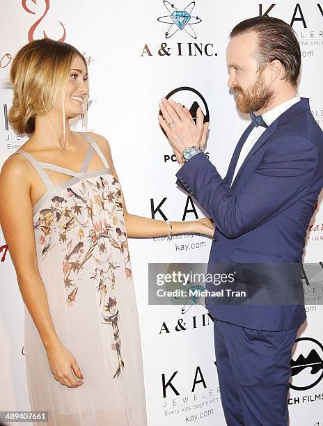 Aaron Paul and Lauren Parsekian arrive at the Open Hearts Foundation 4th Annual Gala held on May 10, 2014 in Malibu, California.