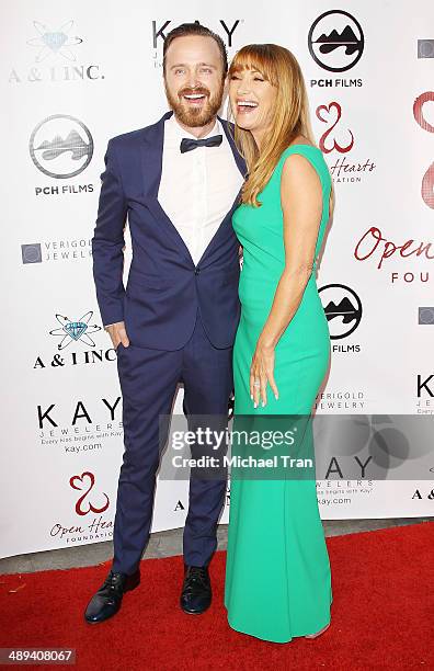 Aaron Paul and Jane Seymour arrive at the Open Hearts Foundation 4th Annual Gala held on May 10, 2014 in Malibu, California.