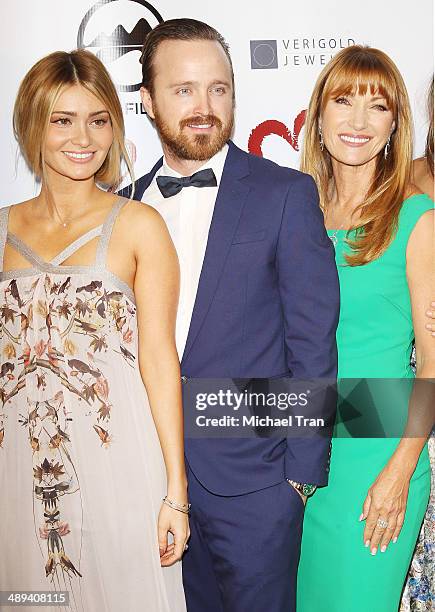 Lauren Parsekian, Aaron Paul and Jane Seymour arrive at the Open Hearts Foundation 4th Annual Gala held on May 10, 2014 in Malibu, California.