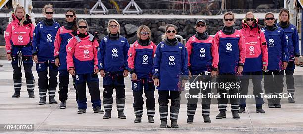 Team SCA Sailing Team Sophie Ciszek ,Elodie Mettraux , Sara Hastreiter , Sally Barkow , Abby Ehler (GBR, Liz Wardley , Sam Davies (GBR, Stacey...