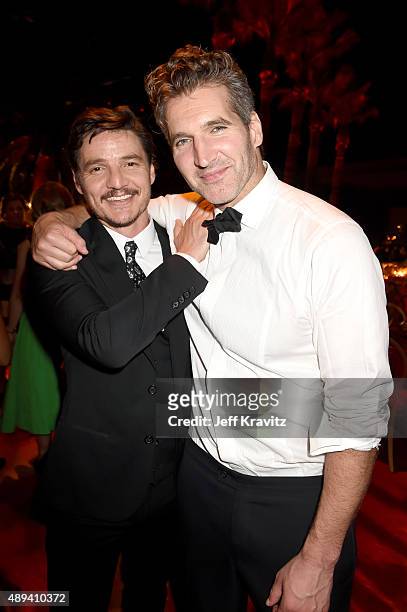 Actor David Benioff and David Benioff attend HBO's Official 2015 Emmy After Party at The Plaza at the Pacific Design Center on September 20, 2015 in...