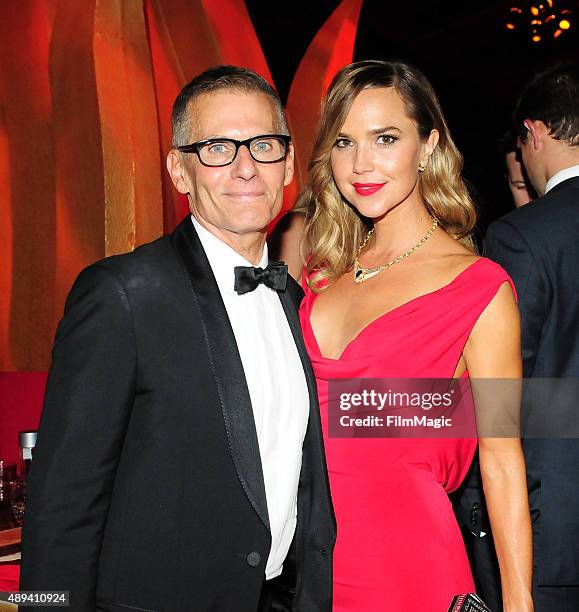 President of Programming Michael Lombardo and actress Arielle Kebbel attend HBO's Official 2015 Emmy After Party at The Plaza at the Pacific Design...