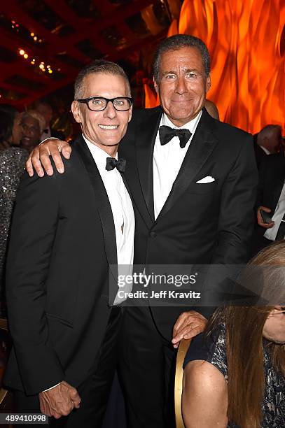 President of Programming at HBO Michael Lombardo and Chairman and C.E.O. Of HBO Richard Plepler attend HBO's Official 2015 Emmy After Party at The...