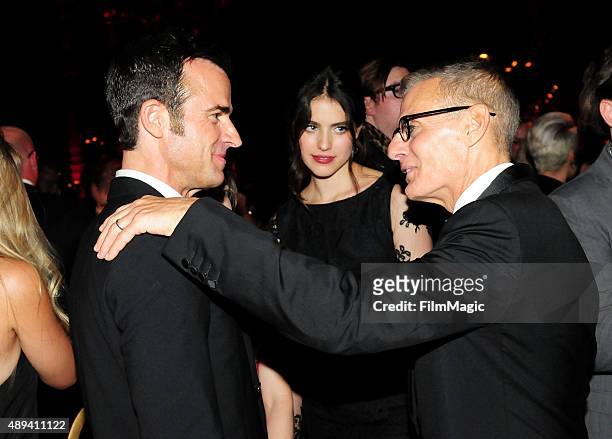 Actor Justin Theroux and HBO President of Programming Michael Lombardo attend HBO's Official 2015 Emmy After Party at The Plaza at the Pacific Design...