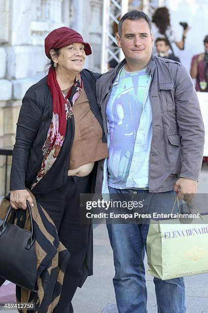 Terele Pavez and Carolo are seen arriving at Hotel Maria Cristina on September 19, 2015 in San Sebastian, Spain.