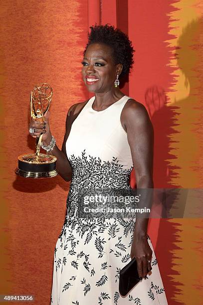 Actress Viola Davis attends HBO's Official 2015 Emmy After Party at The Plaza at the Pacific Design Center on September 20, 2015 in Los Angeles,...