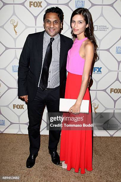 Actor Ravi Patel and guest attend the 67th Primetime Emmy Awards Fox after party on September 20, 2015 in Los Angeles, California.