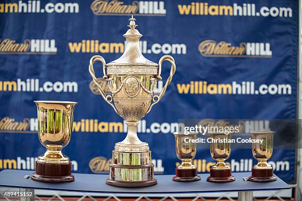 The William Hill Ayr Gold Cup trophy on September 19, 2015 in Ayr, Scotland.