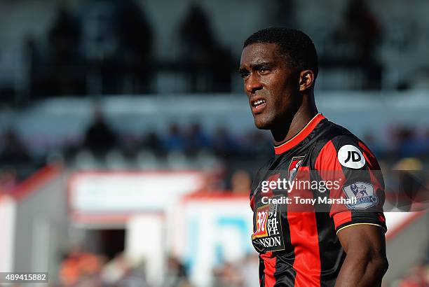 Sylvain Distin of A.F.C. Bournemouth during the Barclays Premier League match between A.F.C. Bournemouth and Sunderland at the Vitality Stadium on...